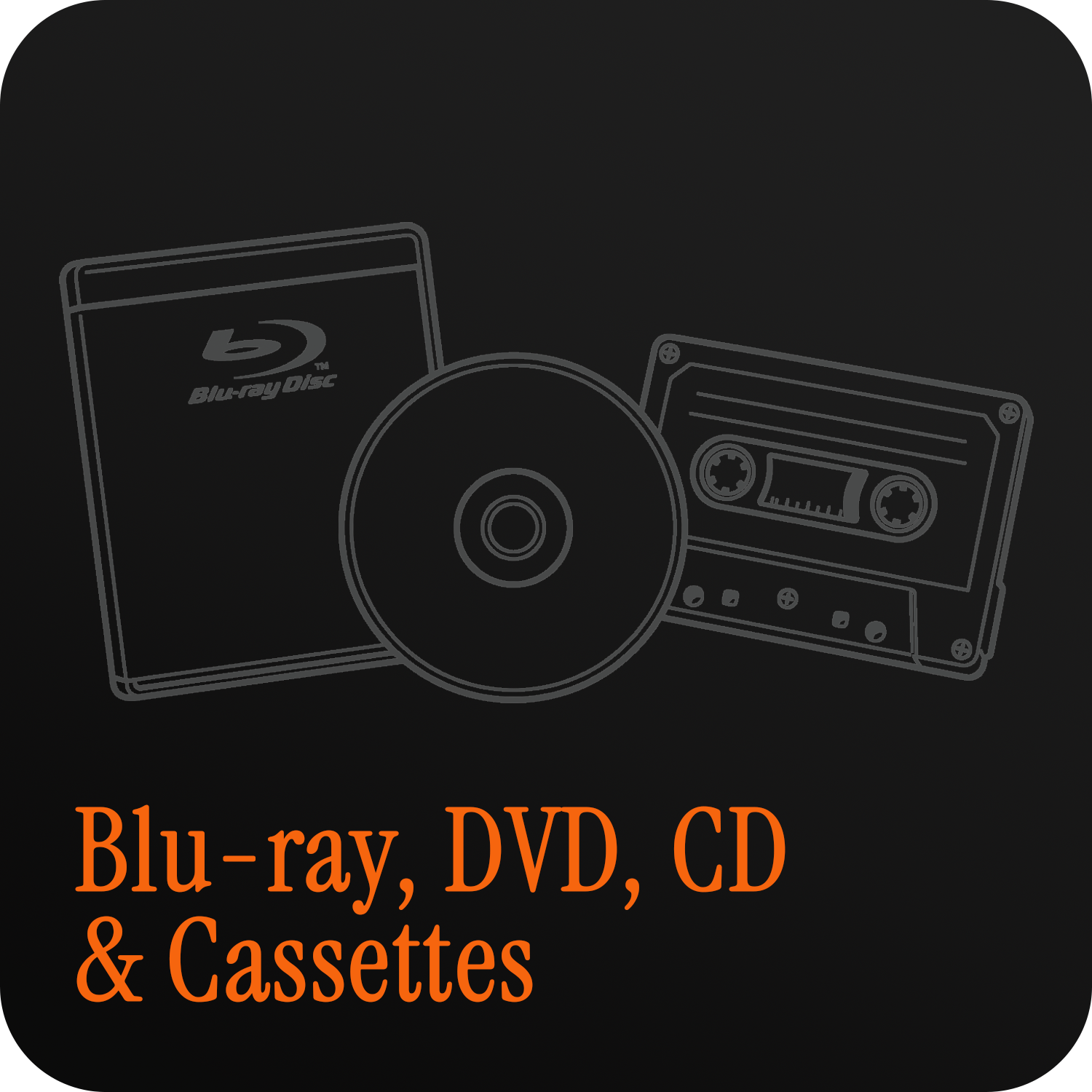 Blu-ray, DVD, CD & Cassettes