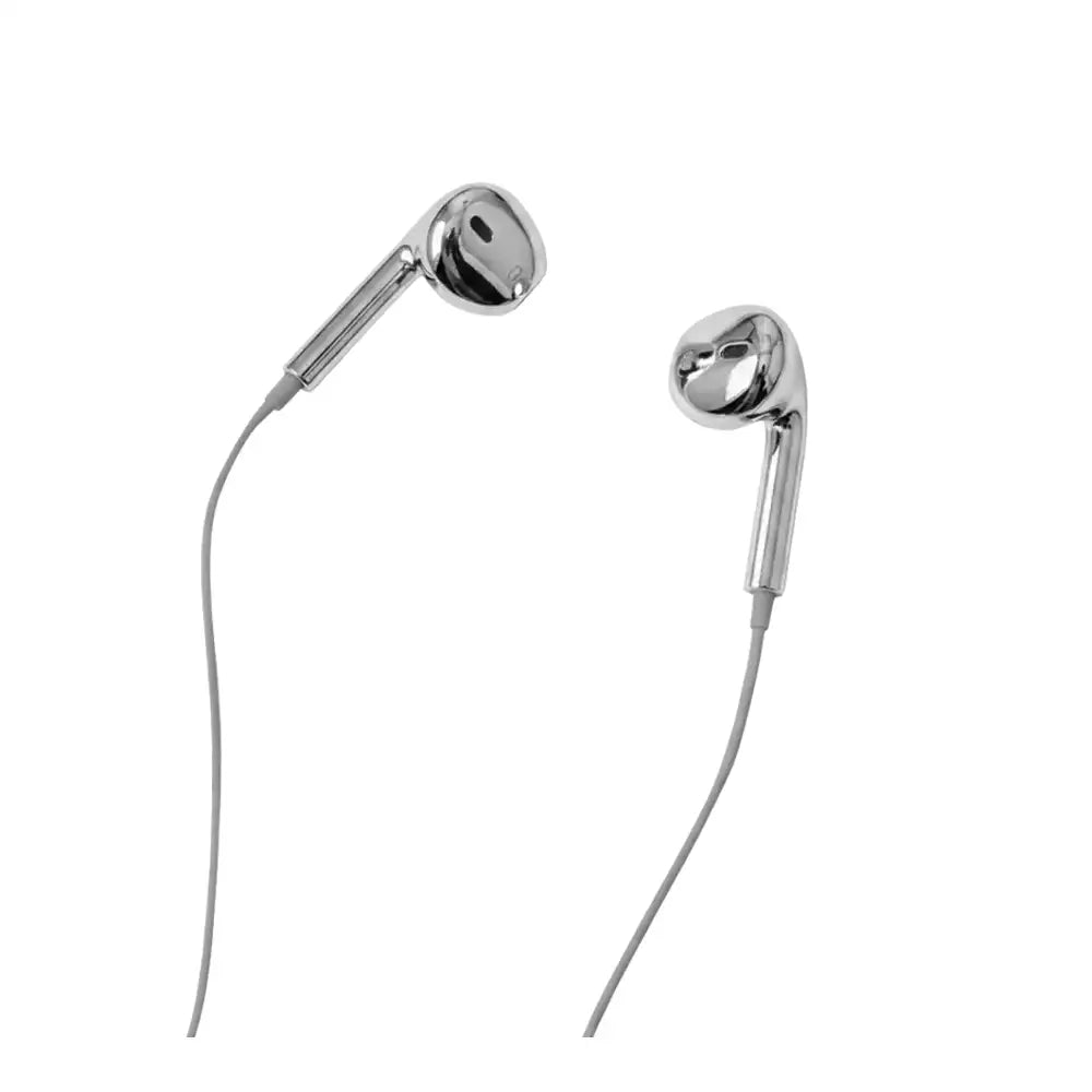 ENM1 Chrome Wired Earphones (EarPods Style) With Metallic Finish (Chrome)
