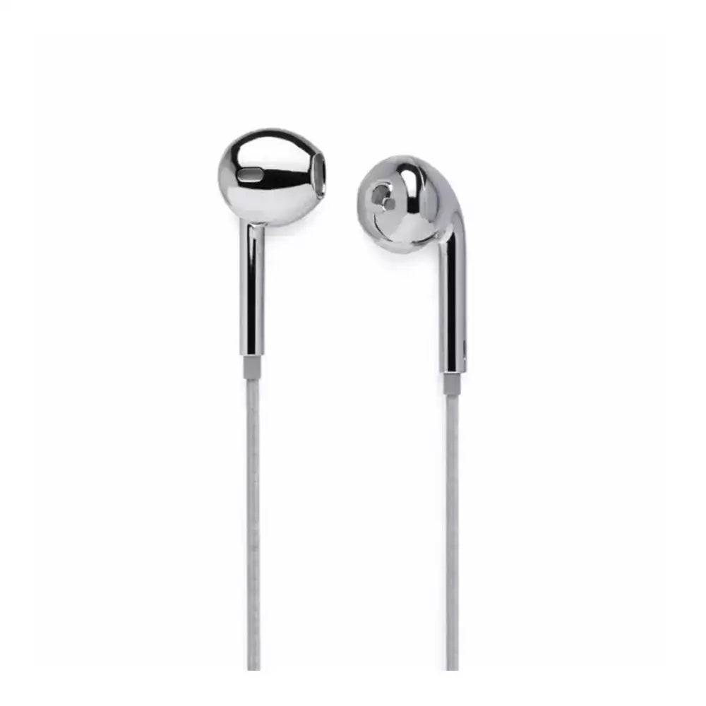 ENM1 Chrome Wired Earphones (EarPods Style) With Metallic Finish (Chrome)