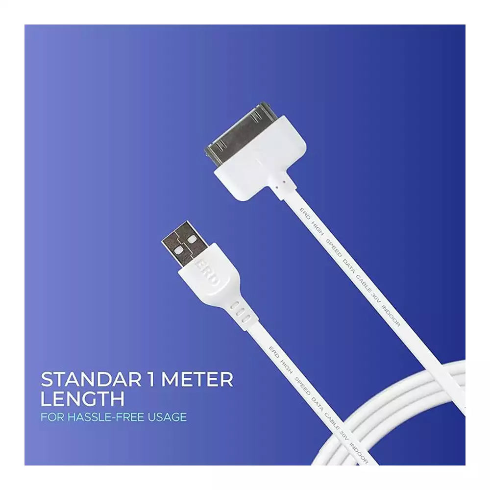 ERD High Quality USB-A to 30-Pin Cable (For Older Apple Devices) (Available in Pack of 1 and 3)
