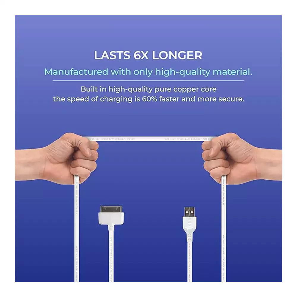 ERD High Quality USB-A to 30-Pin Cable (For Older Apple Devices) (Available in Pack of 1 and 3)