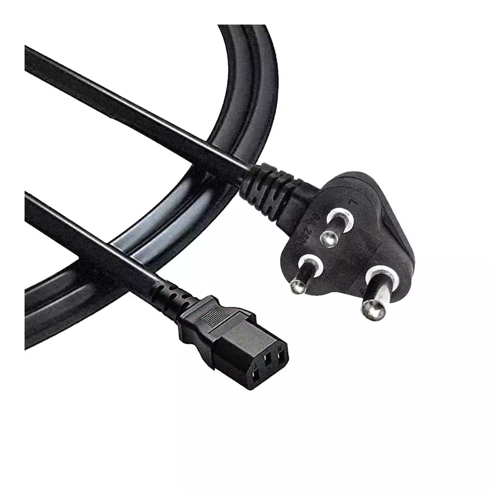 ENM1 Genuine OEM Power Cables (2-Pin / 3-Pin PSU / 3-Pin Laptop Charger – Indian Plug) (Black) (Available in Pack of 1,3 and 10)