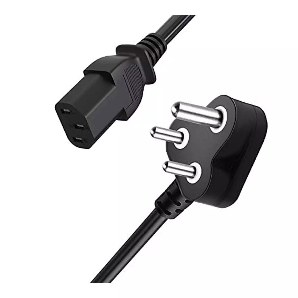 ENM1 Genuine OEM Power Cables (2-Pin / 3-Pin PSU / 3-Pin Laptop Charger – Indian Plug) (Black) (Available in Pack of 1,3 and 10)