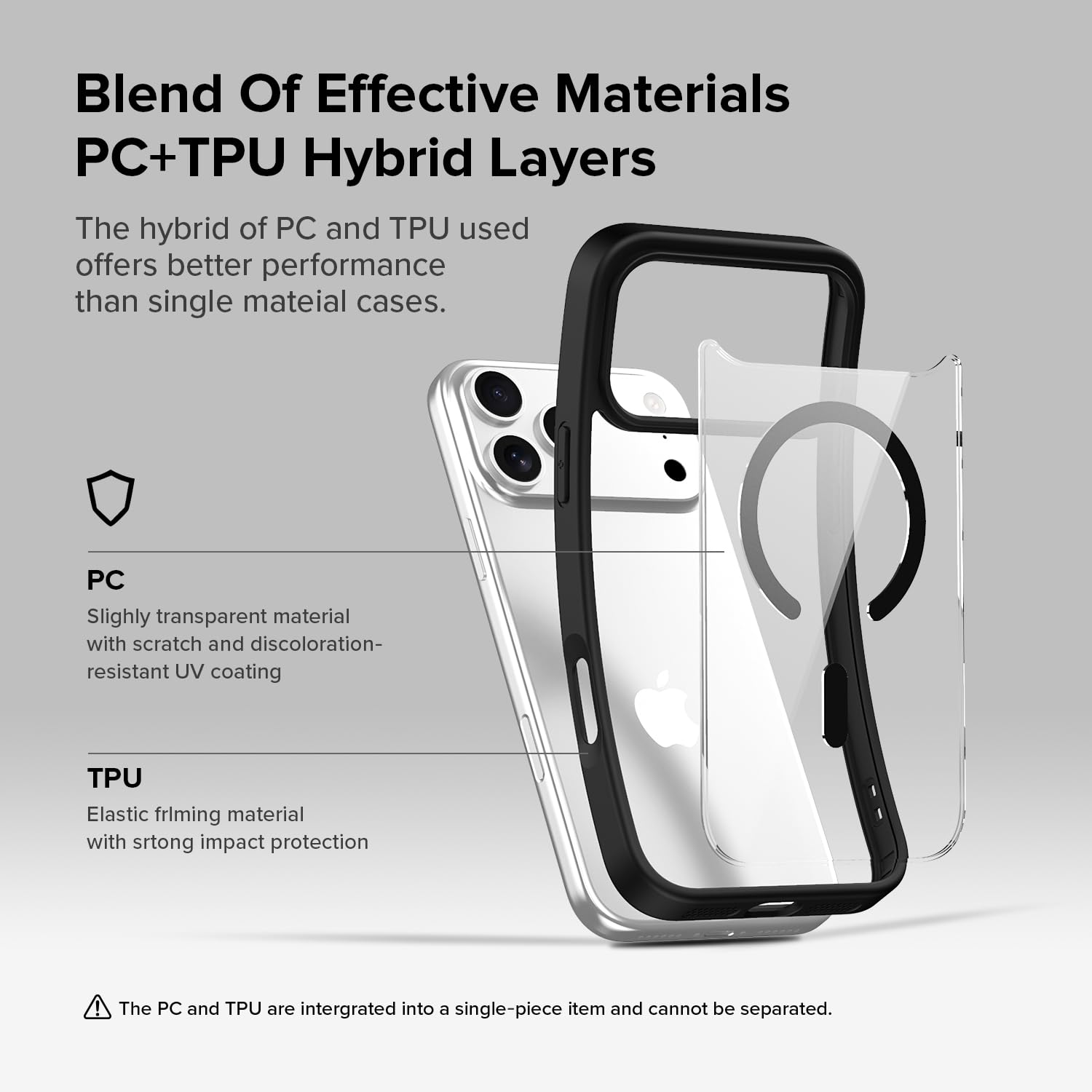 ENM1 Black&Clear MagSafe Case For Apple iPhone 17 Pro/iPhone 17 Pro Max (Premium Build and Finishing)
