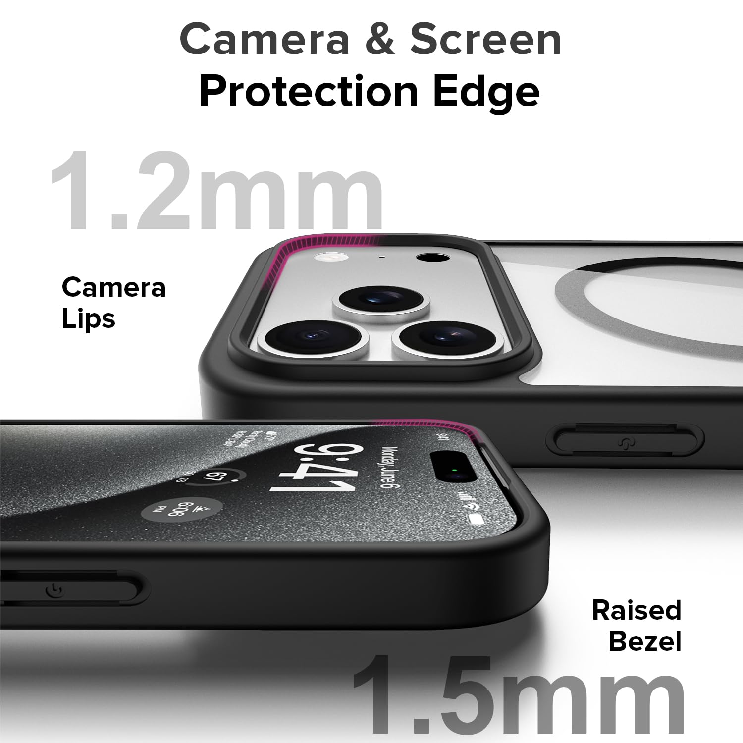 ENM1 Black&Clear MagSafe Case For Apple iPhone 17 Pro/iPhone 17 Pro Max (Premium Build and Finishing)