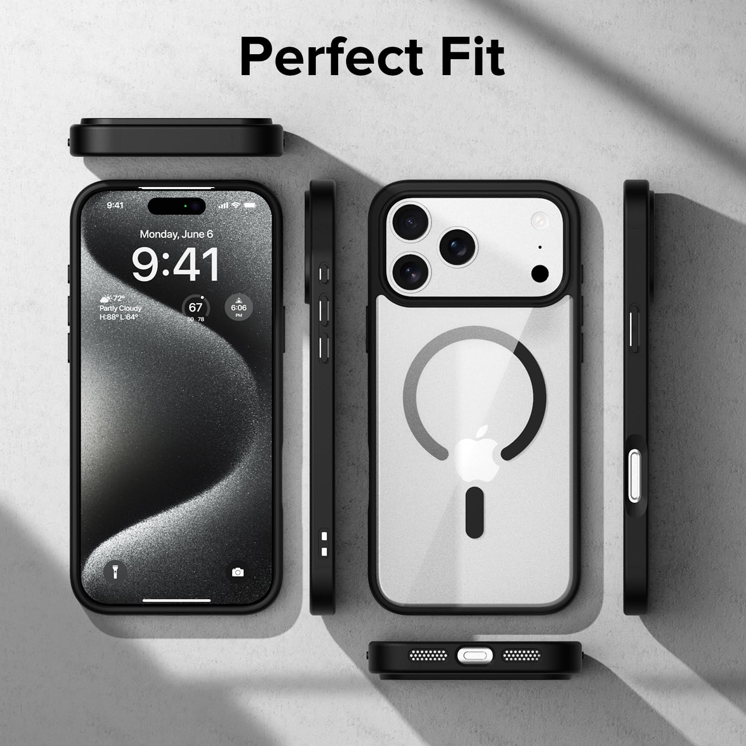 ENM1 Black&Clear MagSafe Case For Apple iPhone 17 Pro/iPhone 17 Pro Max (Premium Build and Finishing)